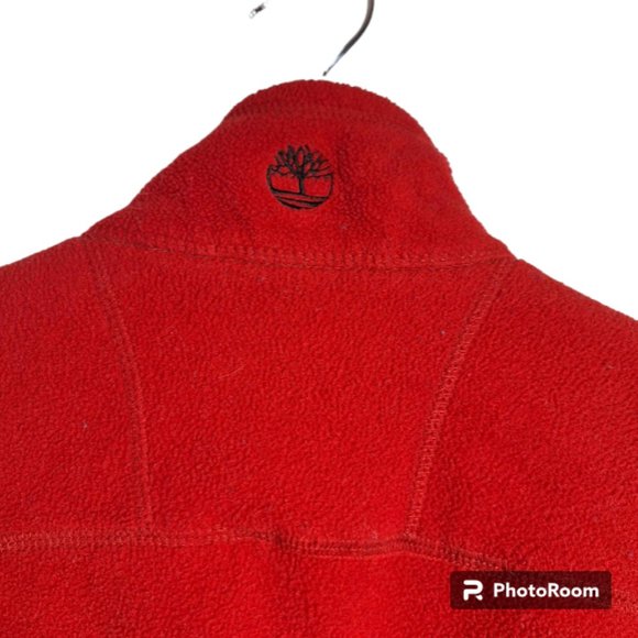 Timberland Deep Red Fleece Full Zip Jacket Size Medium - Picture 6 of 9